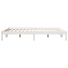 Extra Long Solid Pine Wood Bed Frame - White, 140x210 cm | Durable & Stylish